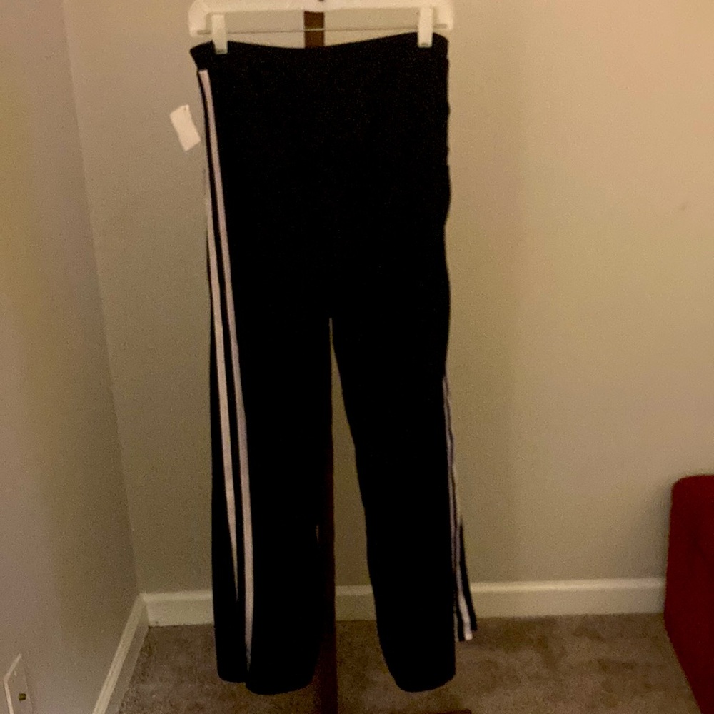 Better Be | Women’s Black Pants with White Stripped Sides - Size Large